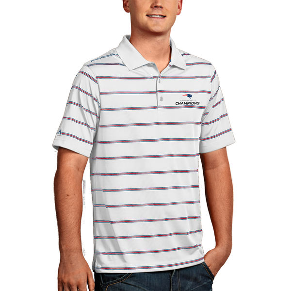 New England Patriots Antigua Super Bowl LI Champions Deluxe Polo - White/Navy